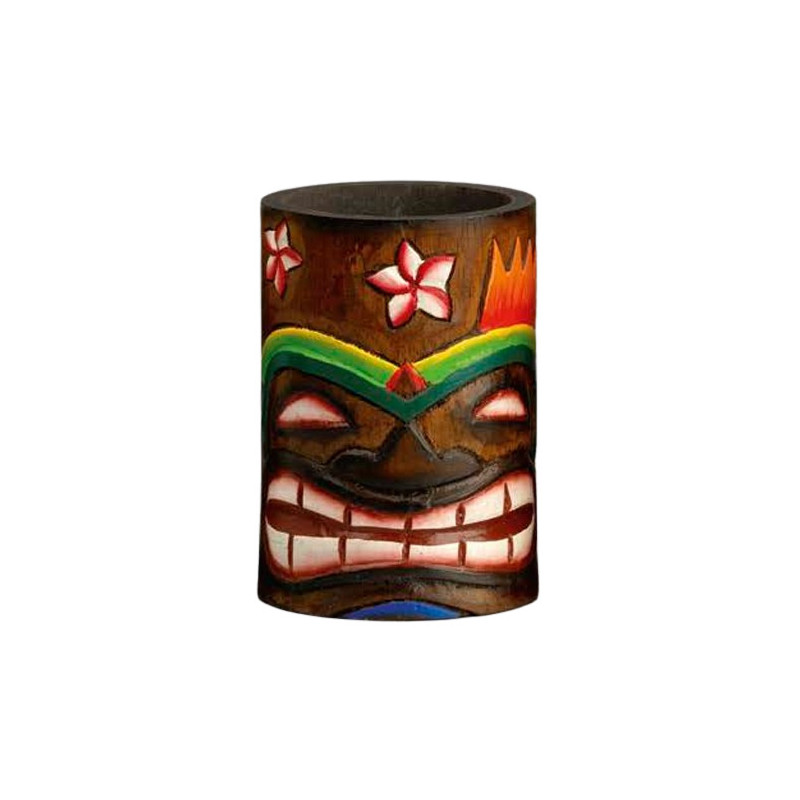 Porte-verre bois Tiki Fleurs