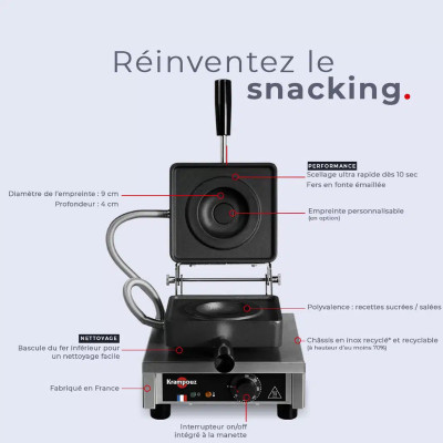 Appareil à sceller K-Presse ø 9 cm – Krampouz, inox/fonte
