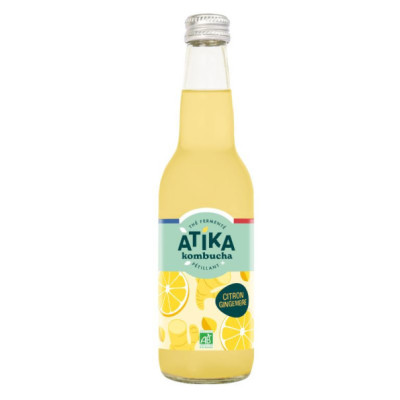 Kombucha Citron Gingembre BIO ATIKA 33cl
