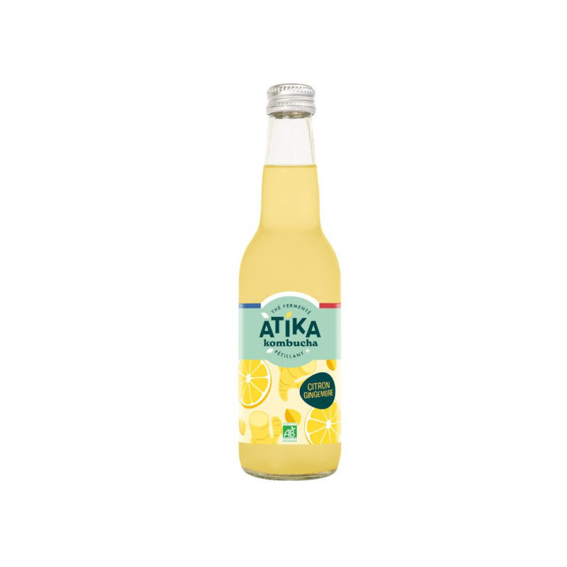 Kombucha Citron Gingembre BIO ATIKA 33cl
