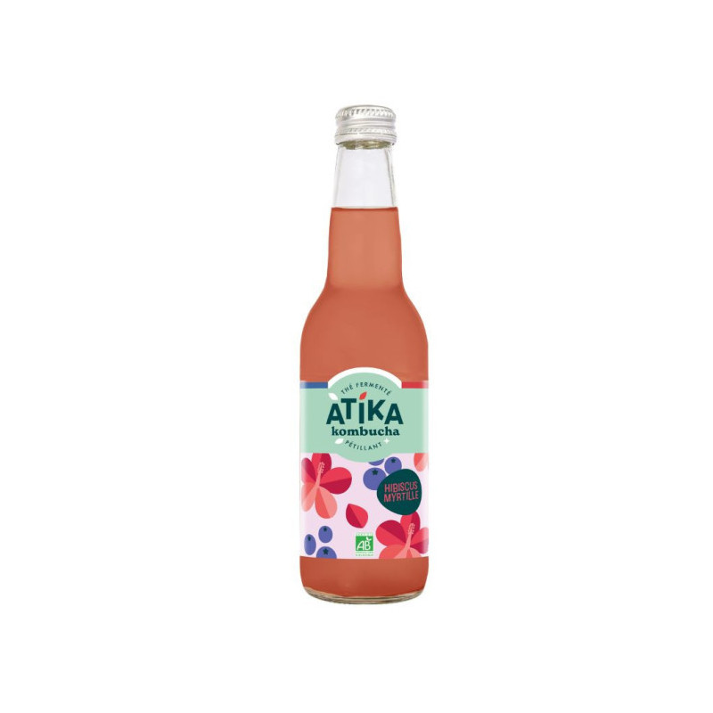 Kombucha Hibiscus Myrtille BIO ATIKA 33cl