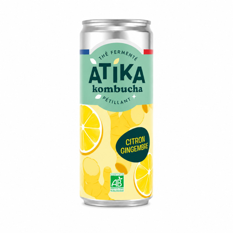 ATIKA Kombucha Citron Gingembre BIO 33cl